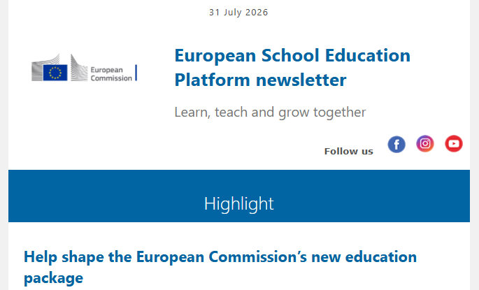 European School Education Platform Newsletter 31 July 2026