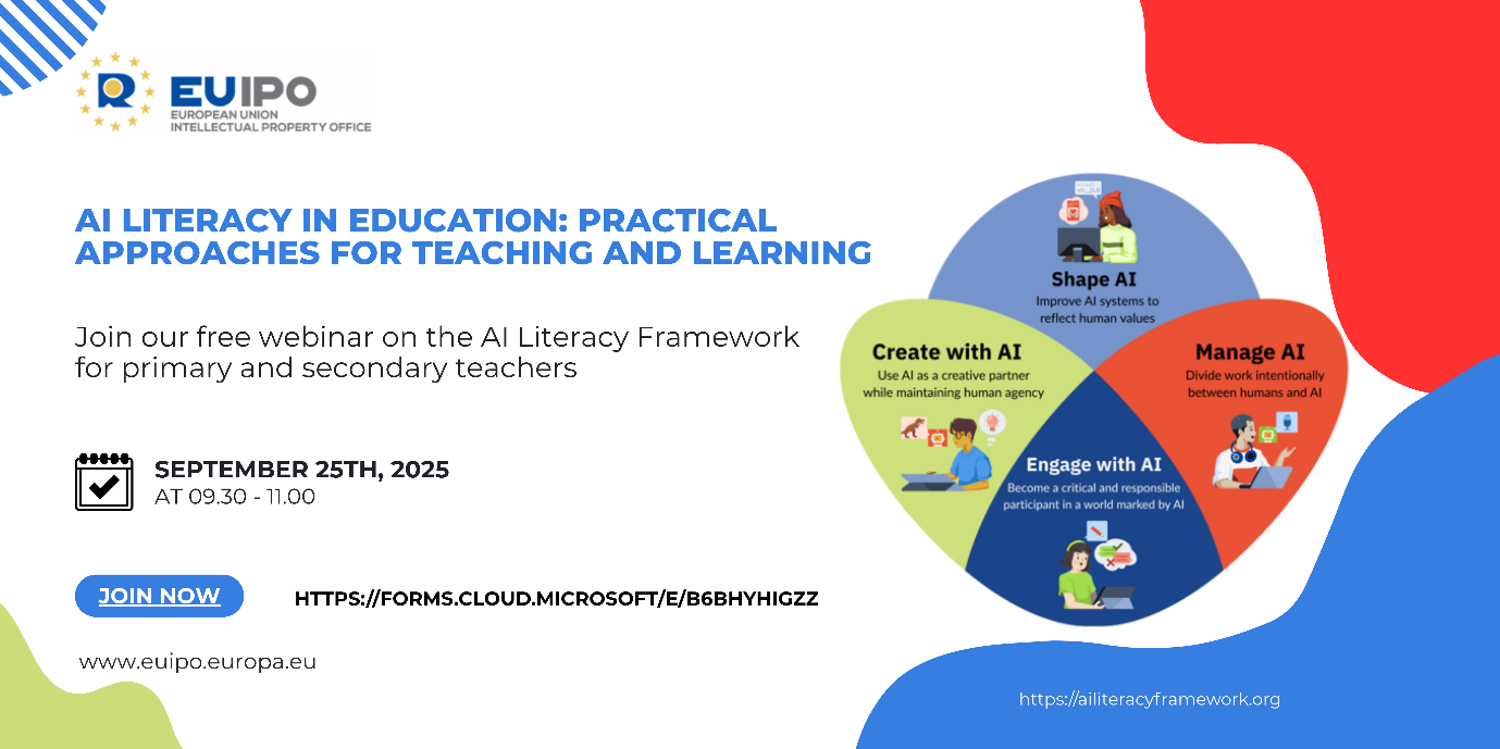 EUIPO Academy Webinar - AI Literacy in Education: Practical Approaches to Teaching and Learning (25 September 2026)
