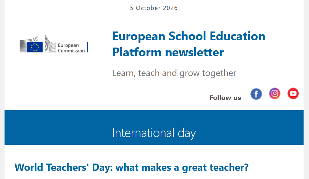 European School Education Platform Newsletter 5 October 2026
